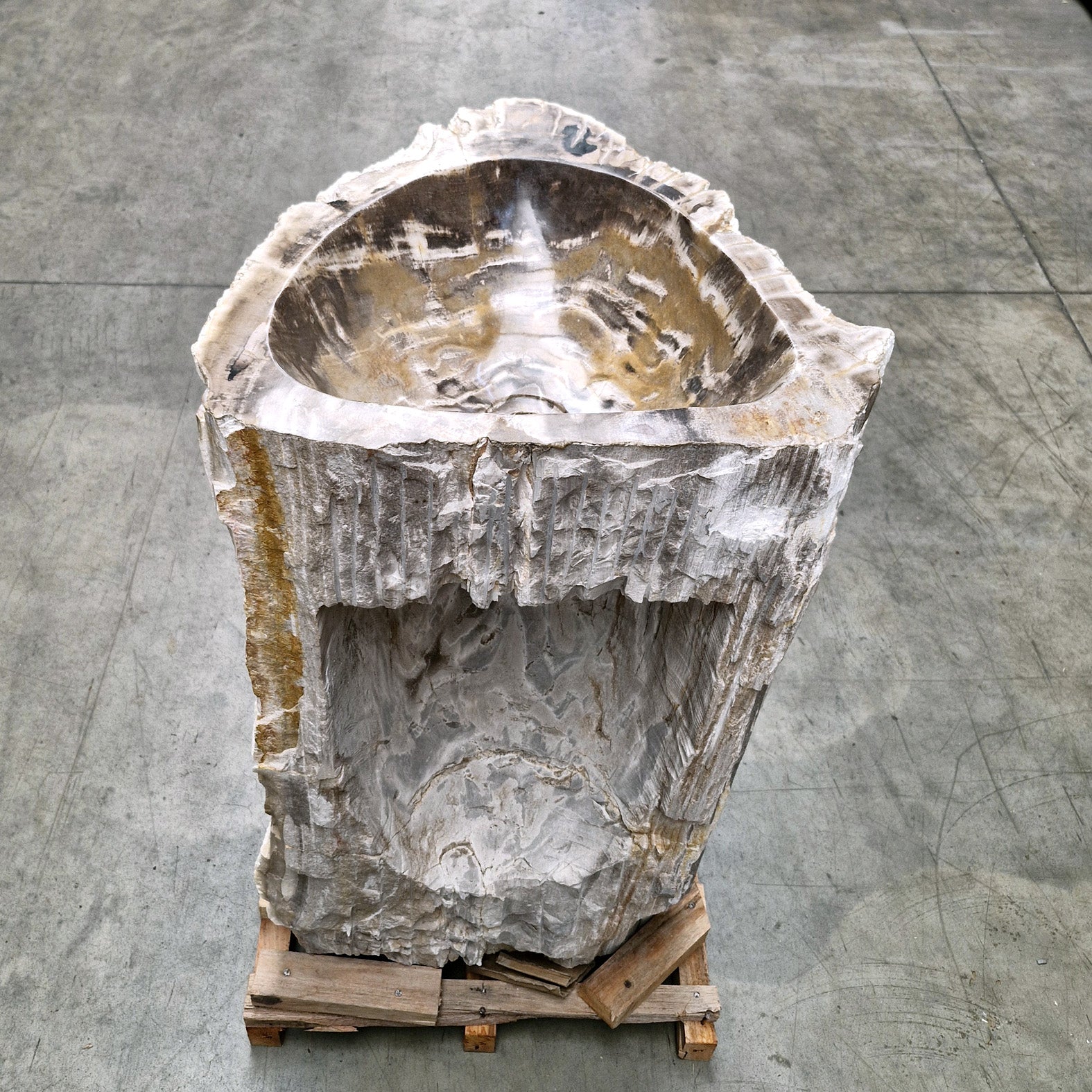 Standwaschbecken Versteinertes Holz | 50 x 47 x 90 cm | Z1
