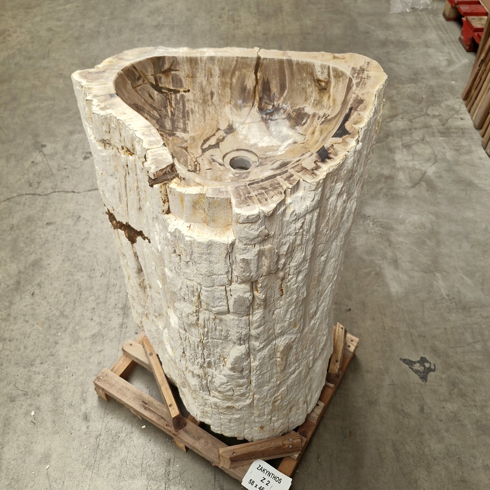 Standwaschbecken Versteinertes Holz | 58 x 46 x 90 cm | Z2