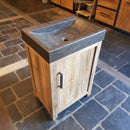 - BANTAM 4 | Unterschrank mit Waschtisch | 62 x 38 x 87 cm | rechtsdrehend - Blaustein glatt - Badgestaltung | Afrika Naturstein