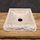 - BILBAO | Waschtisch | Travertin roh - 46 x 40 x 10 cm - Badgestaltung | Afrika Naturstein