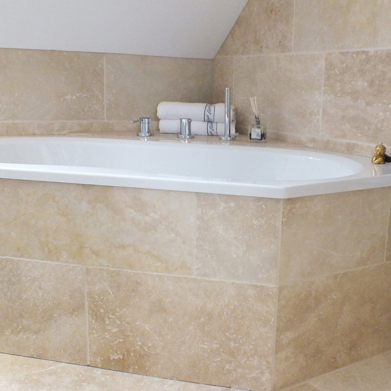 - Fliesen | TRAVERTIN LIGHT MIX | Getrommelt - 61 x 30.5 x 1.2 cm - Fliesen | Afrika Naturstein