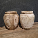- Kleine Vase aus recyceltem Teakholz, Mix oder hell - Mixholz Vase - Badgestaltung | Afrika Naturstein