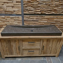 - BILBAO Waschtisch Blaustein Glatt - 182 x 53 x 10 cm - Badgestaltung | Afrika Naturstein