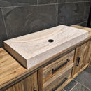 - BILBAO Waschtisch Travertin glatt - 102 x 48 x 10 cm - Badgestaltung | Afrika Naturstein