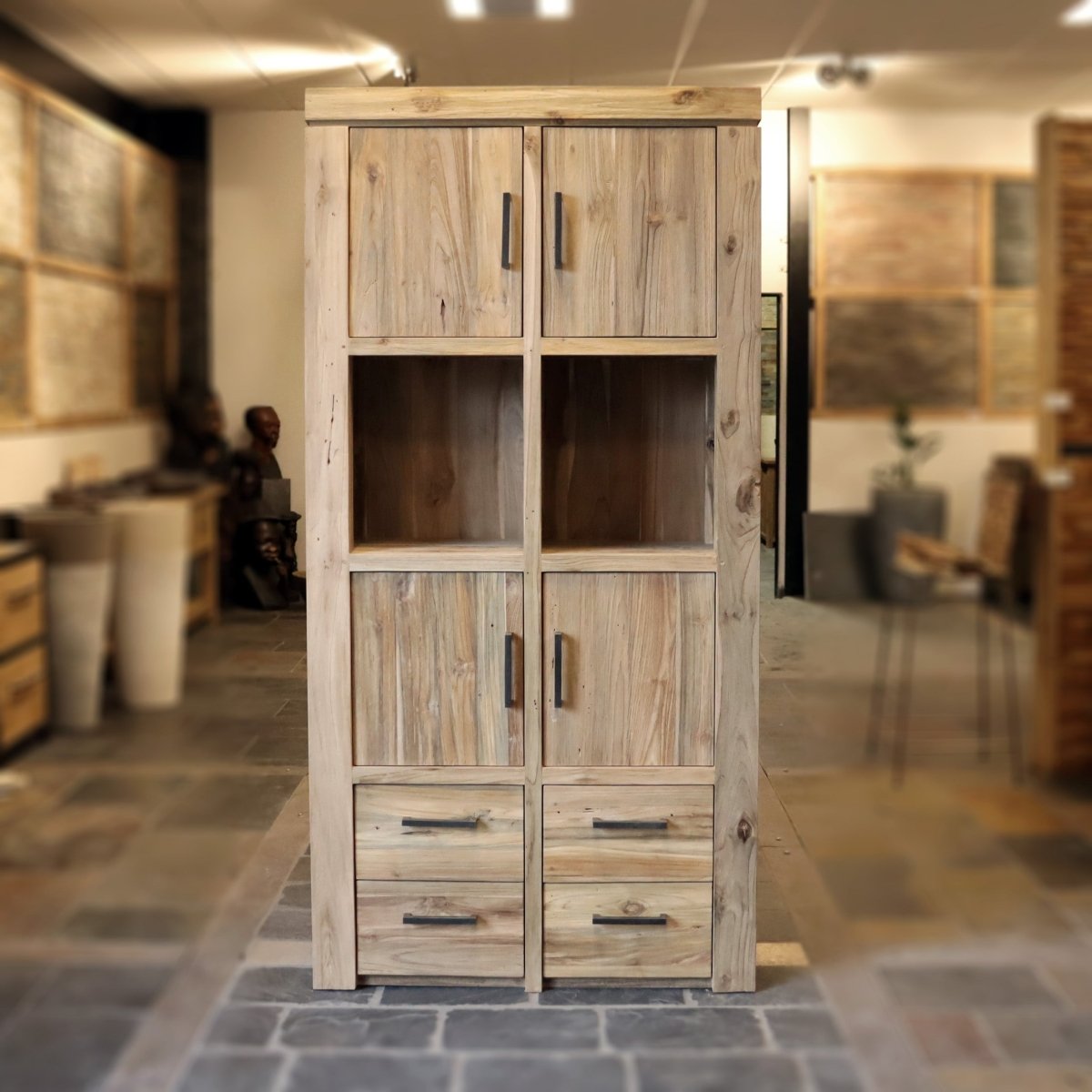 - TIMOR 8 Hochschrank 104 x 40 x 210 cm - Badgestaltung | Afrika Naturstein