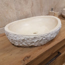 - WAVE | Waschbecken | Travertin roh - 60 x 45 x 13 - 15 - Badgestaltung | Afrika Naturstein