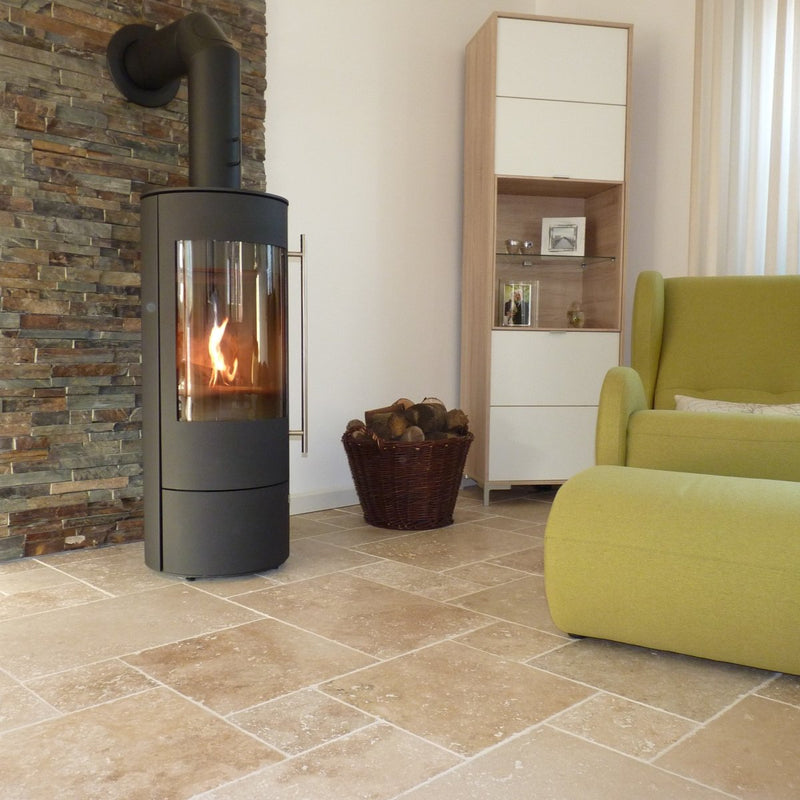 - Fliesen | TRAVERTIN LIGHT MIX | Getrommelt - 10 x 10 x 1 cm - Fliesen | Afrika Naturstein