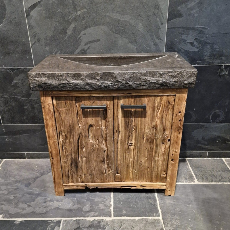 - Bantam 7 | mit Waschtisch - 86 x 45 x 80 cm - Badgestaltung | Afrika Naturstein