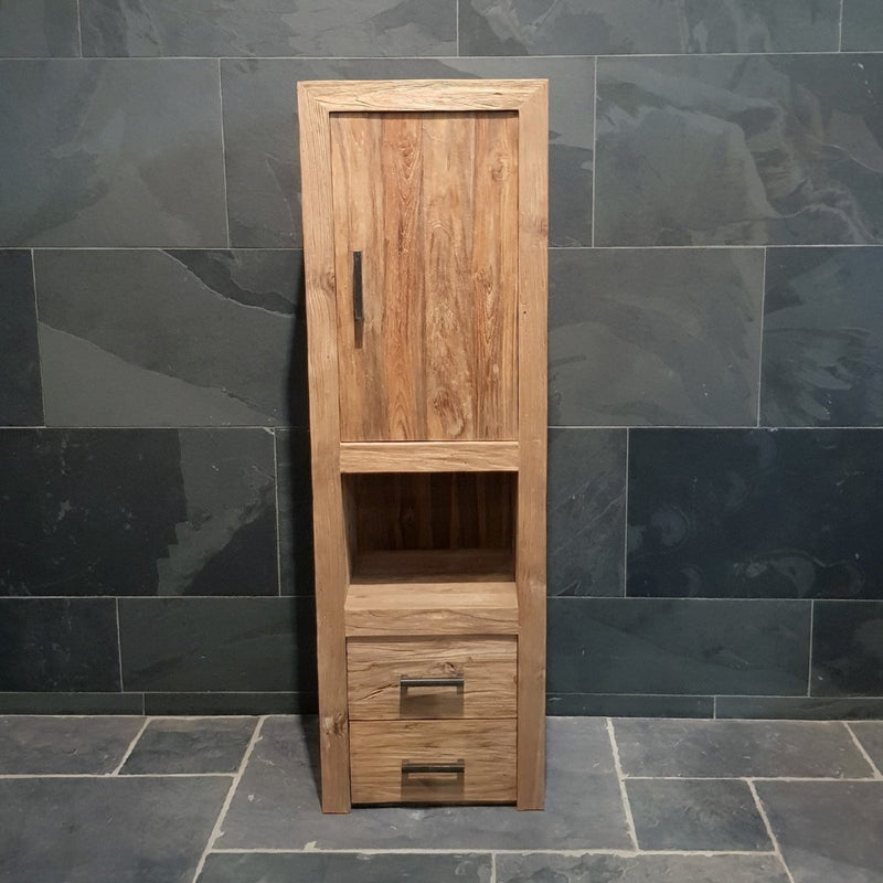 - TIMOR 3 Hochschrank 50 x 40 x 160 cm - Links drehende Tür - Badgestaltung | Afrika Naturstein