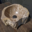 - FOSSIL WOOD | Waschbecken C2 - 5 | in verschiedenen Größen - C5 - B 32 x T 33 x H 16 cm - Badgestaltung | Afrika Naturstein