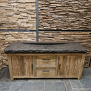 - BILBAO Waschtisch Blaustein Roh - 186 x 55 x 10 cm - Badgestaltung | Afrika Naturstein