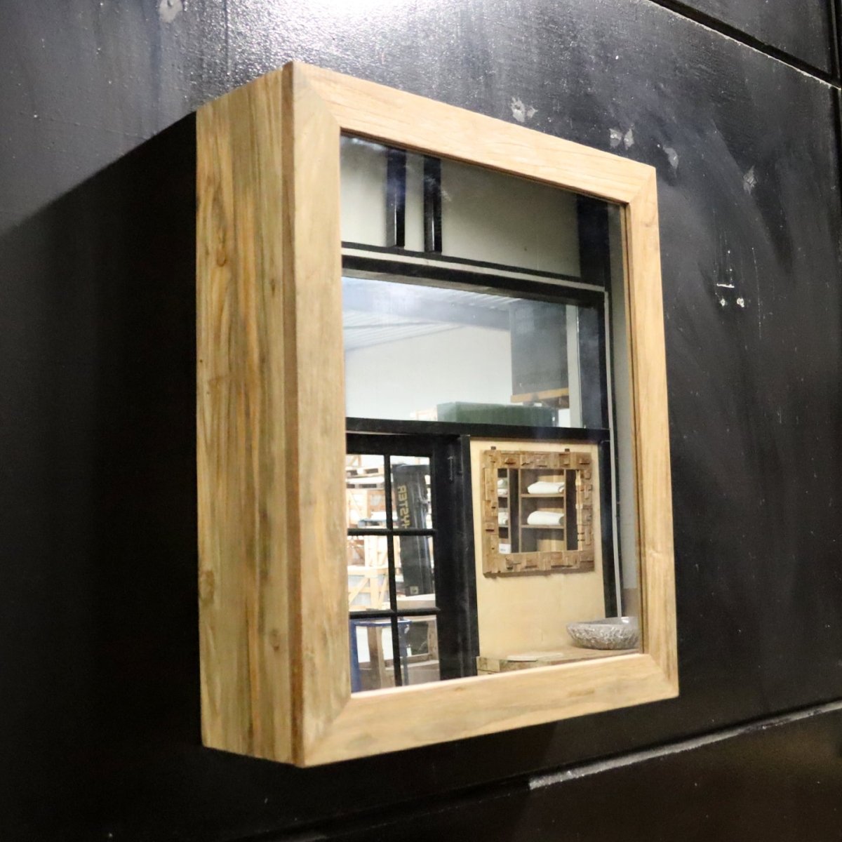 Spiegelkast | Gerecycled teakhout | 60 x 70 cm