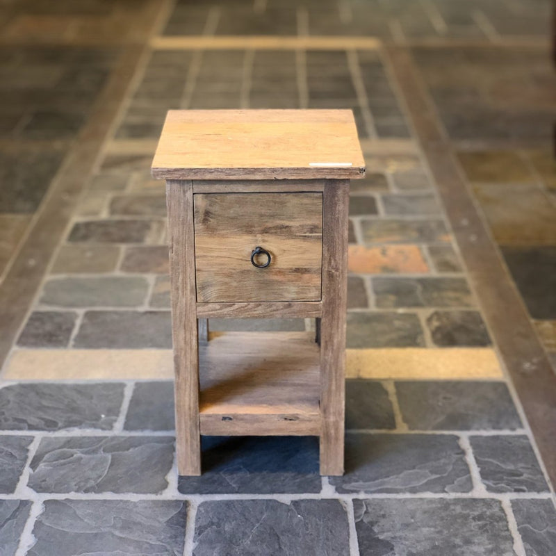 Waschbeckenunterschrank aus recyceltem Teakholz mit Schublade - BANTAM 2 | Flurschrank | 46 x 43 x 80 cm - Badgestaltung | Afrika Naturstein