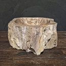 - FOSSIL WOOD | Waschbecken C2 - 5 | in verschiedenen Größen - C5 - B 32 x T 33 x H 16 cm - Badgestaltung | Afrika Naturstein