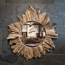 - Runder Wandspiegel Badspiegel B1 - 4 - B2 - 88 x 98 x 8 cm - Badgestaltung | Afrika Naturstein