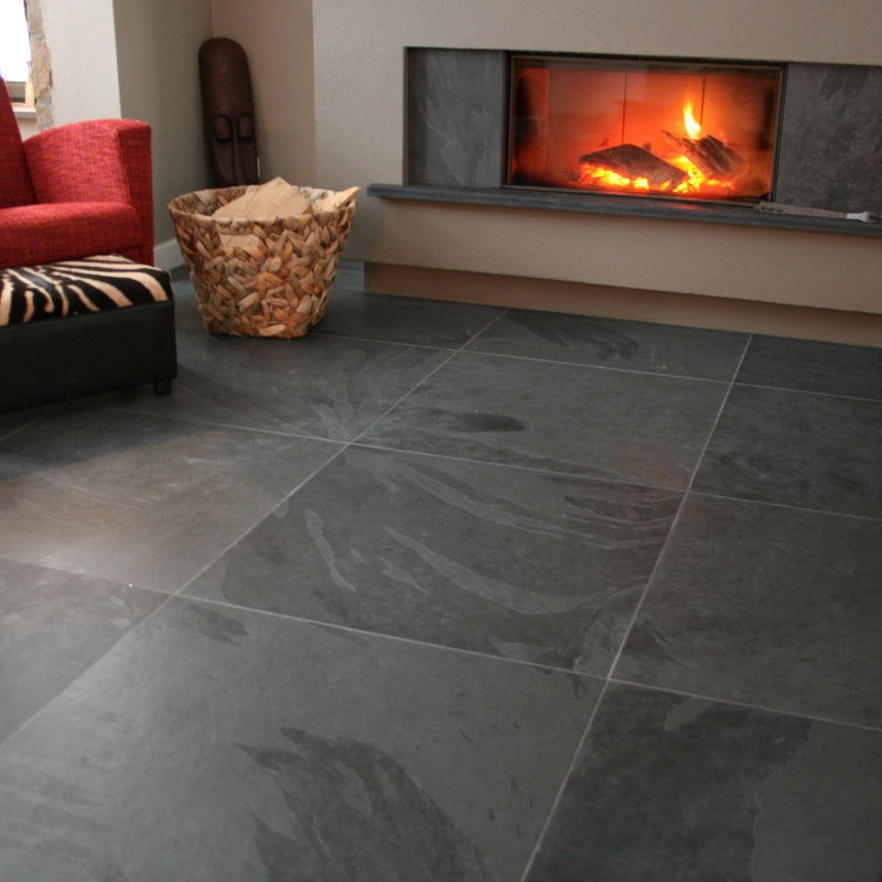 Naturstein Fliesen Wandfliesen Bodenfliesen Schiefer Mustang - Schieferfliesen | MUSTANG (Black Slate) | In verschiedenen Formaten - 60 x 60 x 1.0 cm - Fliesen | Afrika Naturstein