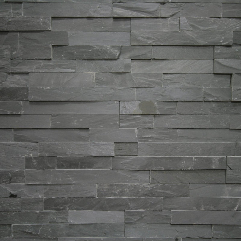 Verblender - Wandverblender - Wandverkleidung - Riemchen - Naturstein - Echtstein - Schiefer - Grey - 02 - Muster | Naturstein Verblender | SCHIEFER GREY - ca. 15 x 15 - 20 cm - Muster | Afrika Naturstein