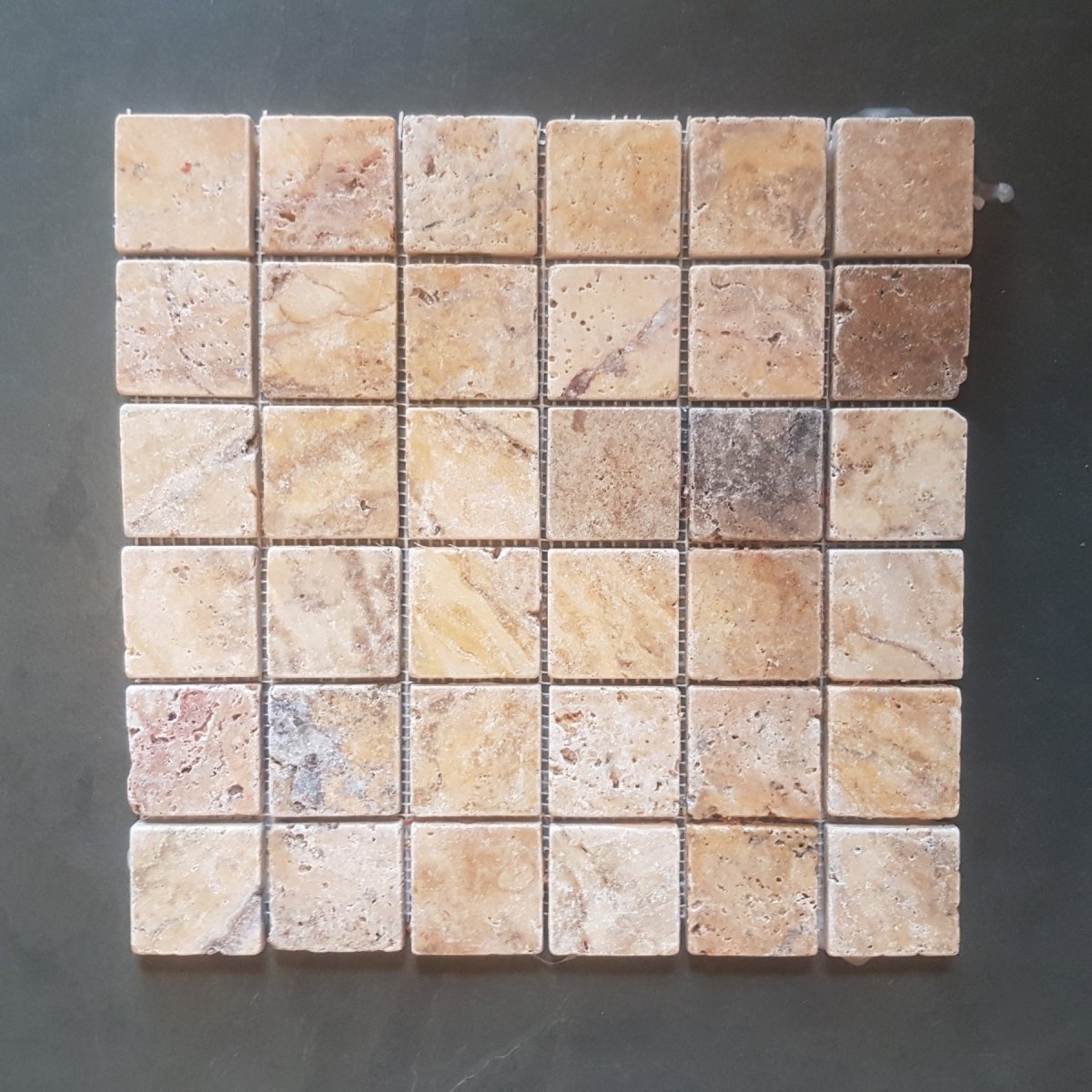 Mosaikfliesen | Travertin | Naturstein | 4,8 x 4,8 cm