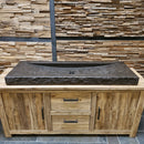 - BILBAO Waschtisch Blaustein Roh - 146 x 50 x 10cm - Badgestaltung | Afrika Naturstein
