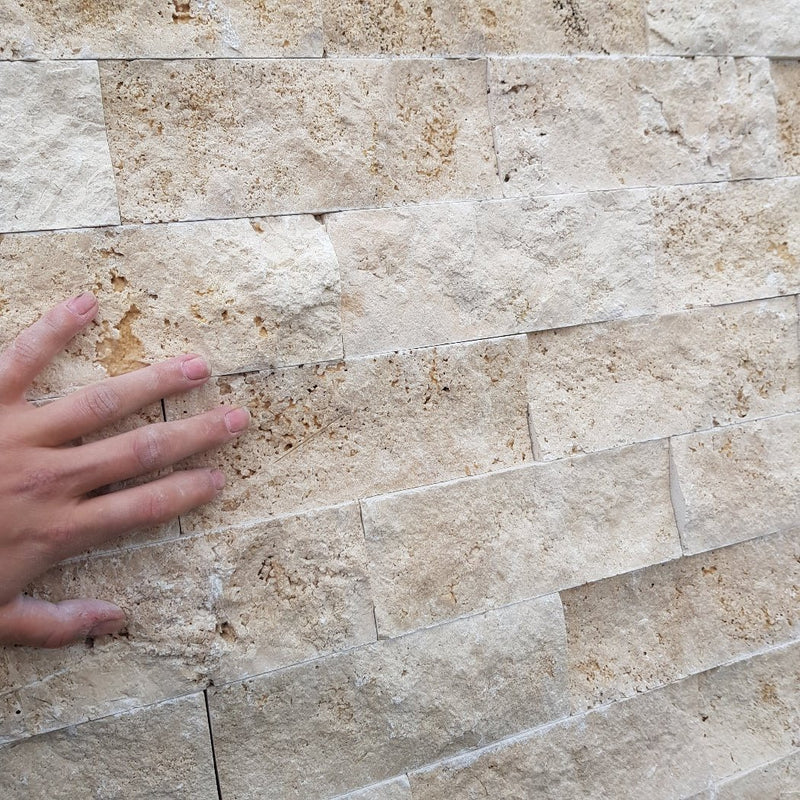 - Naturstein Verblender | Travertin | 20 x 7,5 x ca. 1 - 3,5 cm - Verblender | Afrika Naturstein