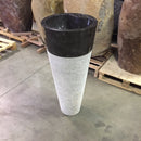 Waschtischsäule aus Naturstein - LEFKAS Standwaschbecken Grau mit Schwarz Marmor 90 x 40 cm - Grau und Schwarz mit Hahnloch - Badgestaltung | Afrika Naturstein