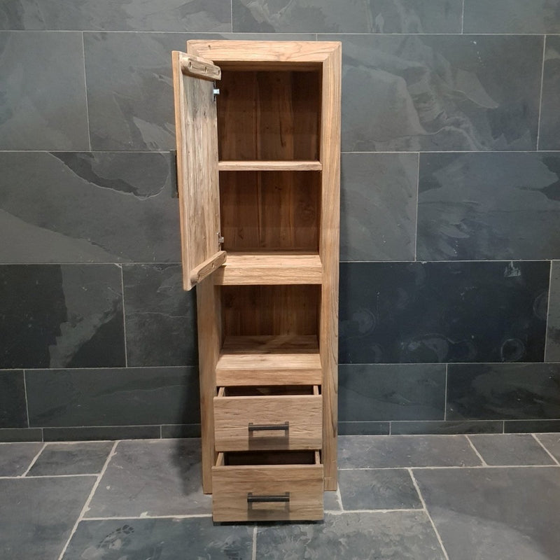 - TIMOR 3 Hochschrank 50 x 40 x 160 cm - Links drehende Tür - Badgestaltung | Afrika Naturstein