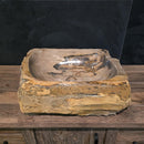 - FOSSIL WOOD | Waschbecken nr. 1 - 25 | in verschiedenen Größen - Nr. 1 - B 60 x T 47 x H 15 cm - Badgestaltung | Afrika Naturstein