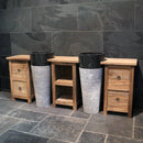 - SUMBA Badschrank mit Standwaschbecken 214 x 40 x 80 cm - Standwaschbecken Lefkas dunkel - Badgestaltung | Afrika Naturstein