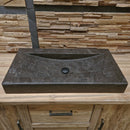 - BILBAO Waschtisch Blaustein Glatt - 62 x 38 x 10 cm - Badgestaltung | Afrika Naturstein