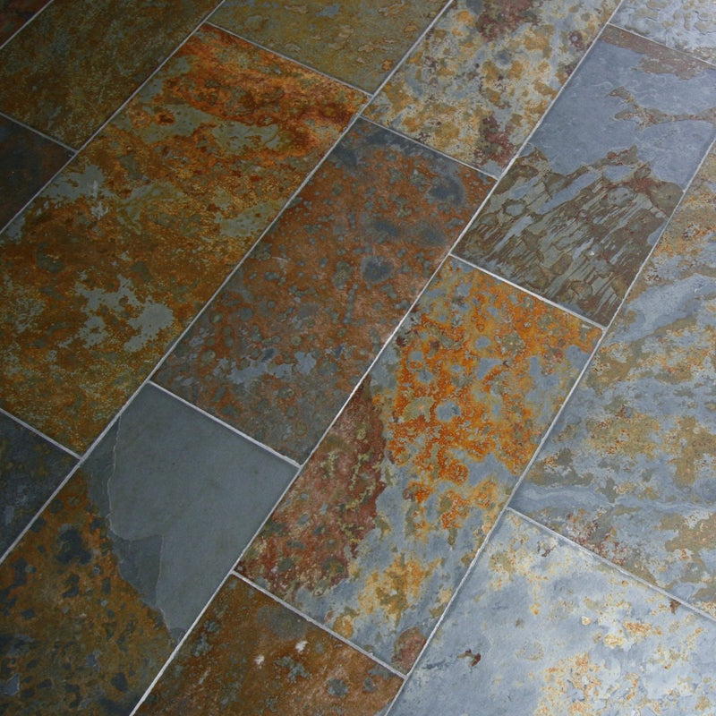 Naturstein Fliese Wandfliese Bodenfliese Schiefer Brasil Multicolor - Schieferfliesen | BRASIL MULTICOLOR - 60 x 30 x 1 cm - Fliesen | Afrika Naturstein