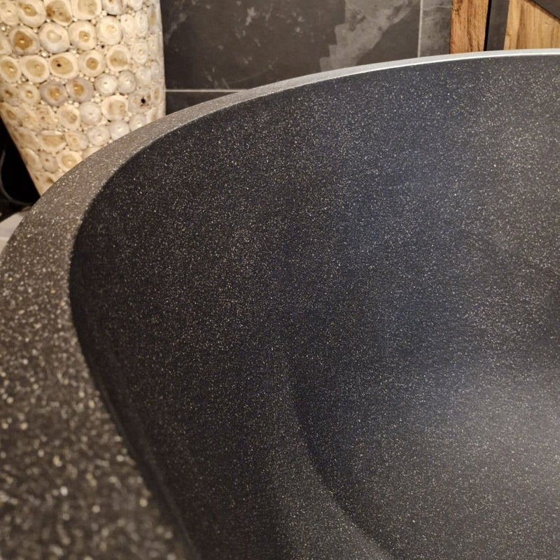 - NESTIS - Terrazzo Badewanne freistehend 180 x 80 x 60 cm - Badgestaltung | Afrika Naturstein