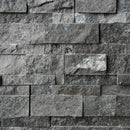 Verblender - Wandverblender - Wandverkleidung - Riemchen - Naturstein - Echtstein - Quarzit - Karbon - Black - 10 - Muster | Naturstein Verblender | QUARZIT KARBON BLACK - ca. 15 x 15 - 20 cm - Muster | Afrika Naturstein