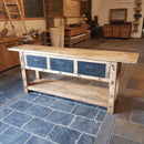 - MADRAS A | Sideboard Badmöbel Mangoholz - 204 x 55 x 80 cm - Badgestaltung | Afrika Naturstein