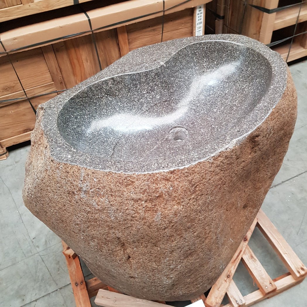 - RHODOS XE Standwaschbecken Flussstein 100 x 60 x 90 cm - Badgestaltung | Afrika Naturstein