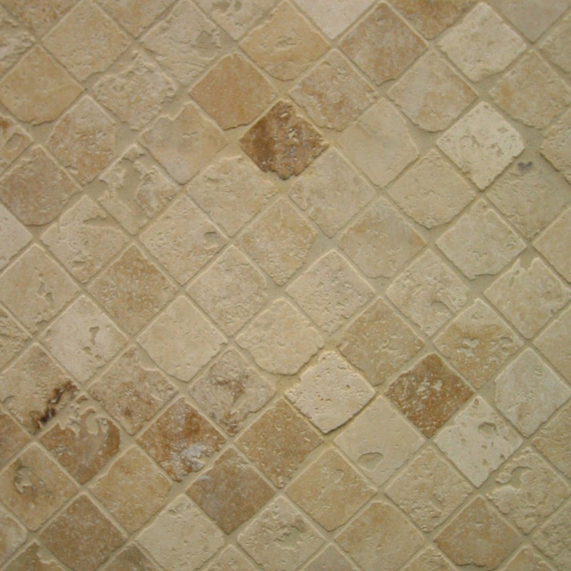 - Muster | Fliesen | TRAVERTIN OLD MIX | Getrommelt - ca. 20 x 20 cm - Muster | Afrika Naturstein
