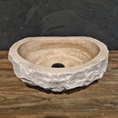 - WAVE | Waschbecken | Travertin roh - 40 x 30 x 13 - 15 cm - Badgestaltung | Afrika Naturstein