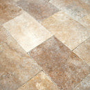 - Muster | Terrassenplatten | TRAVERTIN DARK MIX - ca. 15 - 20 x 15 - 20 cm - Muster | Afrika Naturstein