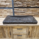 - BILBAO Waschtisch Blaustein Roh - 106 x 50 x 10 cm - Badgestaltung | Afrika Naturstein