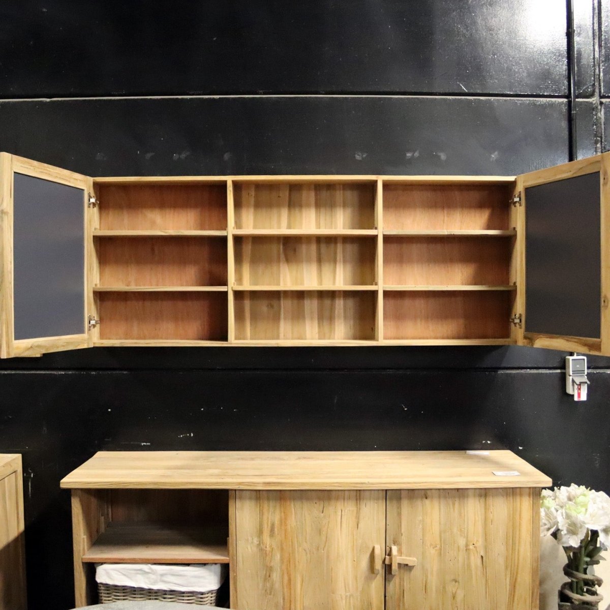 Spiegelschrank für Bad, aus recyceltem Teakholz, 140-180 cm breit, 70 cm hoch, stilvolle Badgestaltung von MALAYA