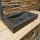 - BILBAO Waschtisch Blaustein Glatt - 62 x 38 x 10 cm - Badgestaltung | Afrika Naturstein