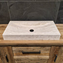 - BILBAO Waschtisch Travertin glatt - 42 x 38 x 10 cm - Badgestaltung | Afrika Naturstein