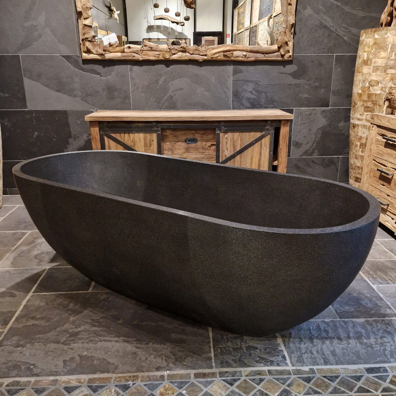 - NESTIS - Terrazzo Badewanne freistehend 180 x 80 x 60 cm - Badgestaltung | Afrika Naturstein