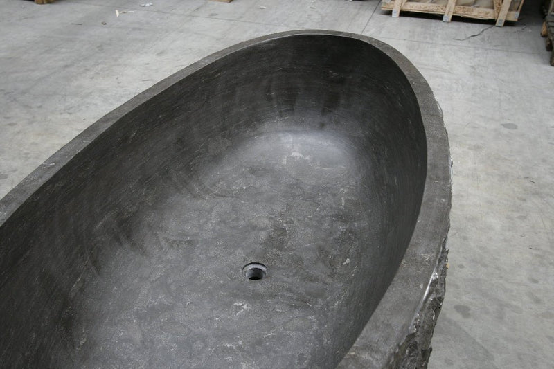 - Wave Badewanne freistehend Blaustein Länge 180 oder 200 cm - L 180 x B 90 x H 58 cm - Badgestaltung | Afrika Naturstein