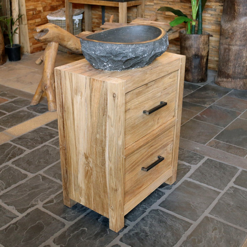 - BANTAM 9 | Unterschrank | 60 x 37 x 80 cm - Badgestaltung | Afrika Naturstein
