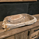 - FOSSIL WOOD | Waschbecken nr. 1 - 25 | in verschiedenen Größen - Nr. 17 - B 84 x T 46 x H 15 cm - Badgestaltung | Afrika Naturstein