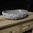 - WAVE Waschbecken Marmor Grau roh - 60 x 45 x 13 - 15 cm Grau - Badgestaltung | Afrika Naturstein