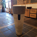 - LEFKAS Standwaschbecken Grau mit Schwarz Marmor 90 x 40 cm - Grau und Schwarz - Badgestaltung | Afrika Naturstein