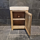 - BANTAM 4 | Unterschrank mit Waschtisch | 62 x 38 x 87 cm | rechtsdrehend - Travertin glatt - Badgestaltung | Afrika Naturstein