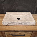 - BILBAO | Waschtisch | Travertin roh - 46 x 40 x 10 cm - Badgestaltung | Afrika Naturstein