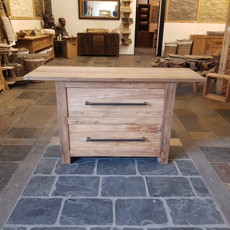 - KALIMANTAN Waschbeckenunterschrank 140 x 46 x 80 cm - Badgestaltung | Afrika Naturstein